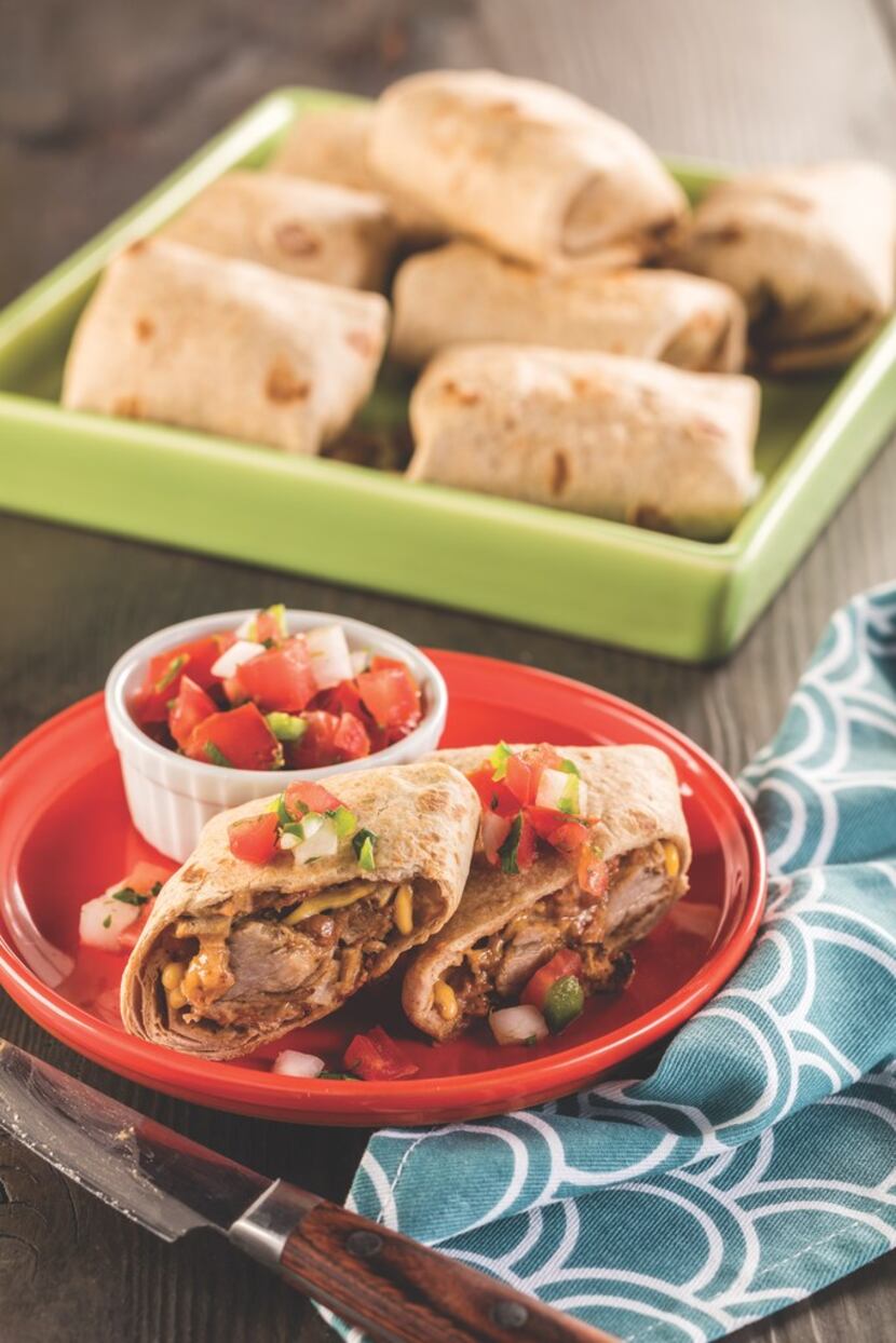 Carnitas Baked Chimichangas from Latin Comfort Foods Made Healthy.