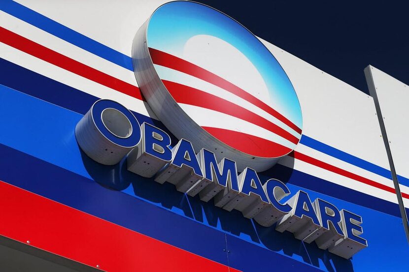 
An Obamacare sign is seen on the UniVista Insurance company office on December 15, 2015 in...