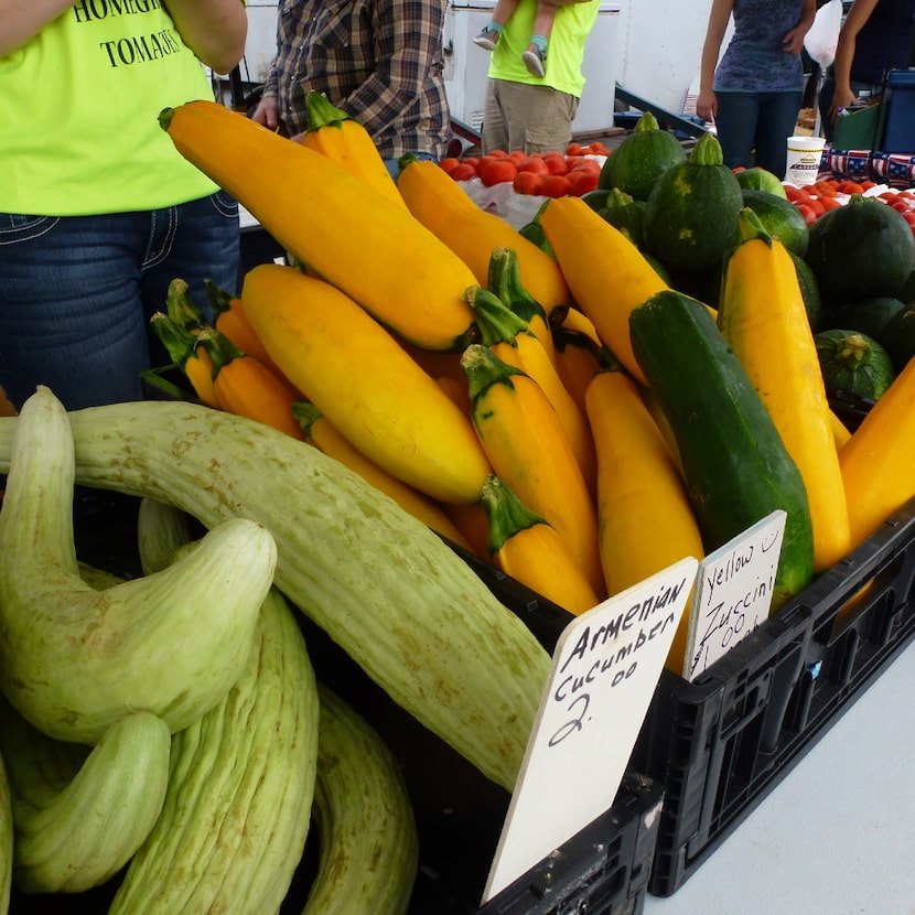 Armenian cucumbers, which you peel and eat just like regular ones, are in season right now...