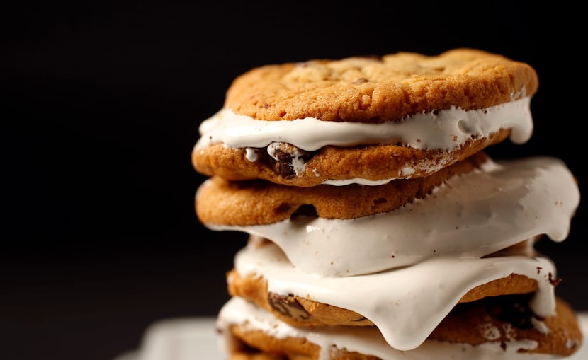 Chocolate chip cookie marshmallow sandwiches