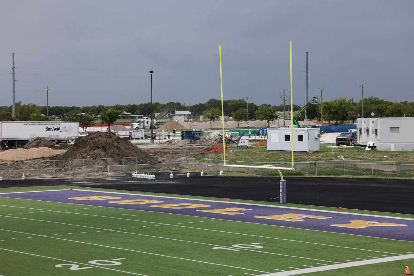 Construction is ongoing behind Wildcat Stadium in Godley.
