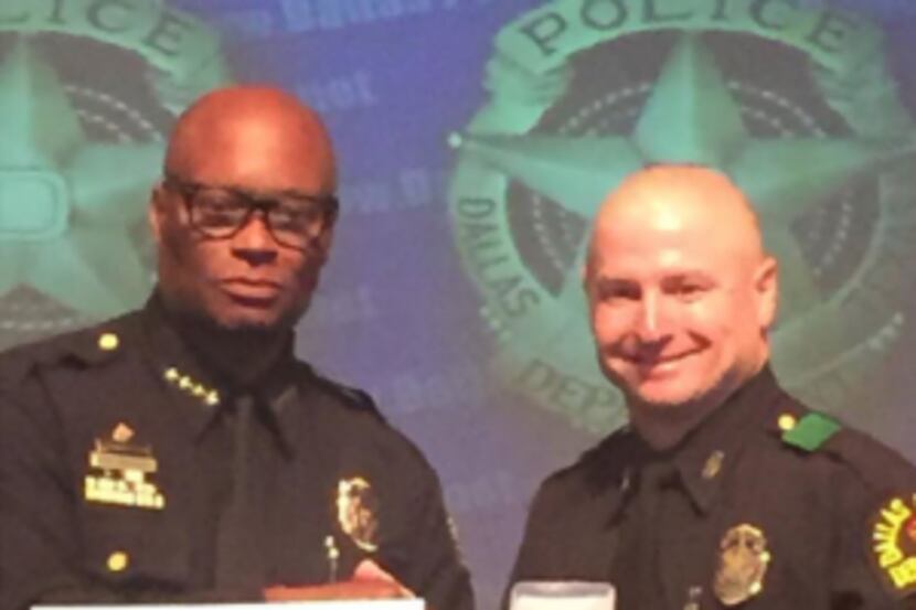  Chief David Brown gave Sgt. Jason Scoggins Â the police medal of valor. (Provided by Chris...