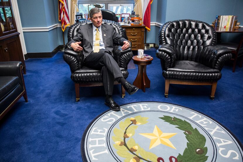 Rep. Jeb Hensarling (R-TX 5th District) speaks during an interview in his office in the...