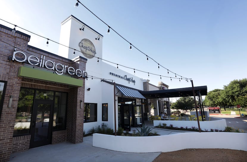 Bellagreen and Original Chop Shop are next-door to one another at Park and Preston in Plano,...