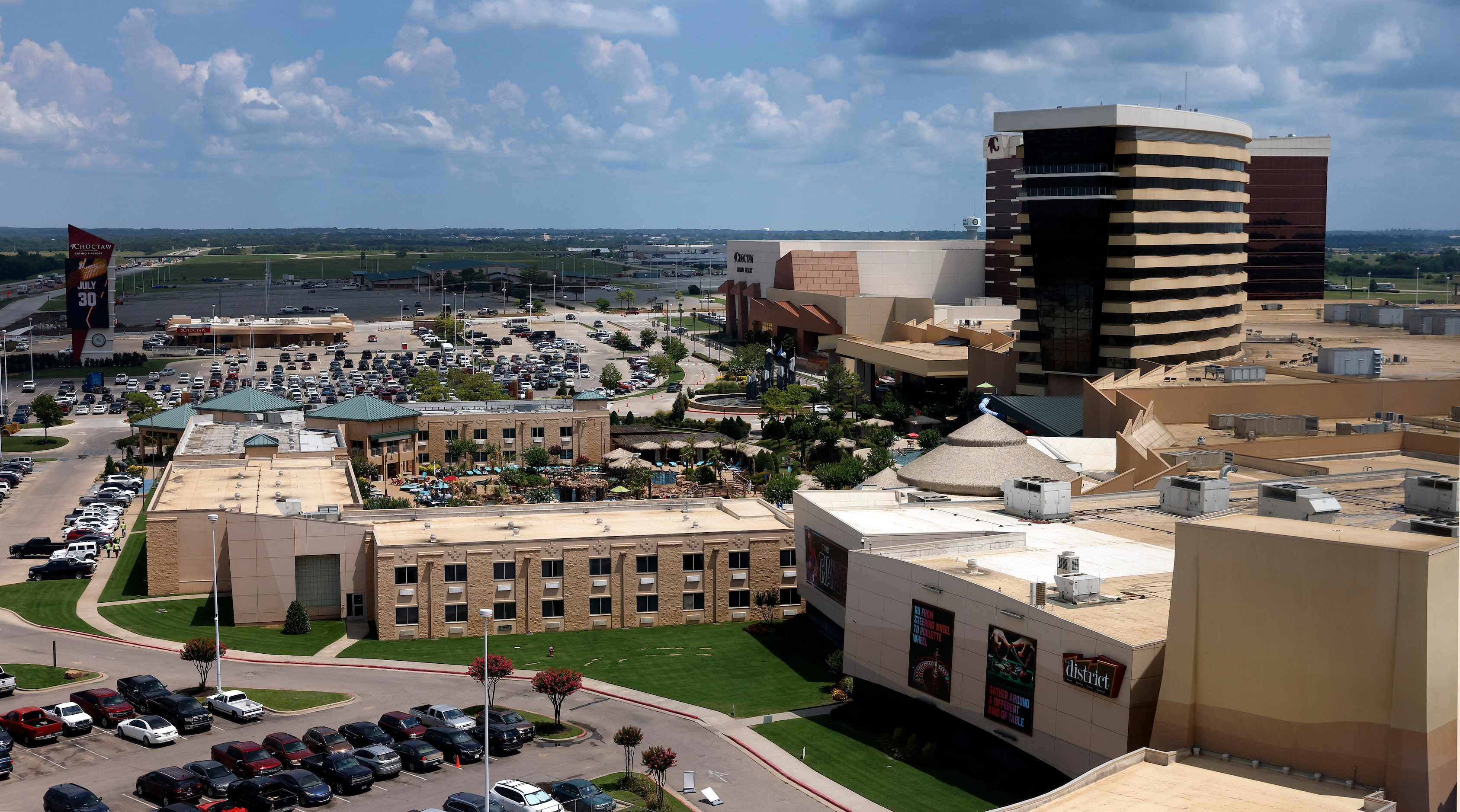 The Choctaw Casino and Resort is pictured from the new 21-story Sky Tower complex.