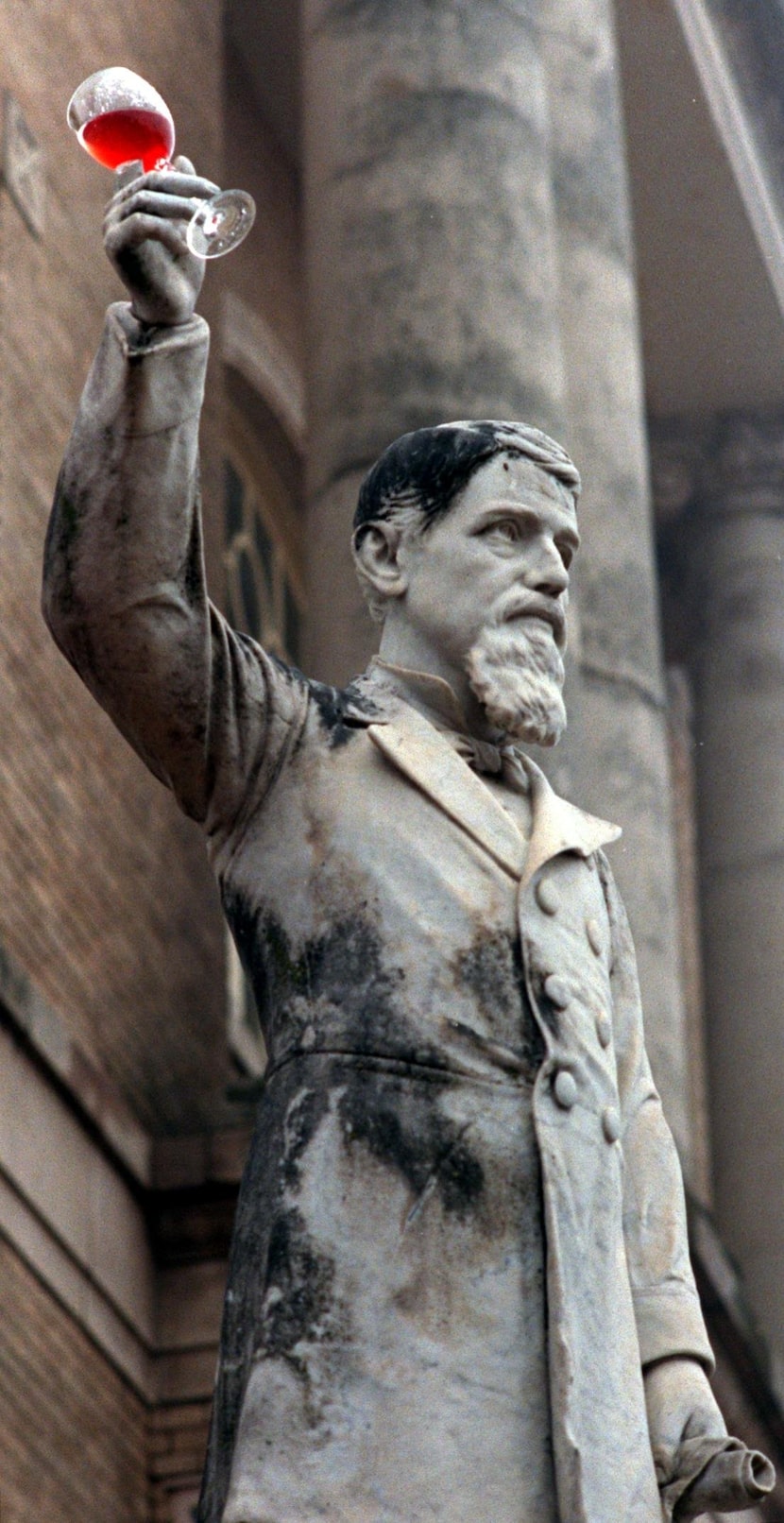 In this 1999 file photo taken on New Year's Day, an aging statue of James W. Throckmorton...