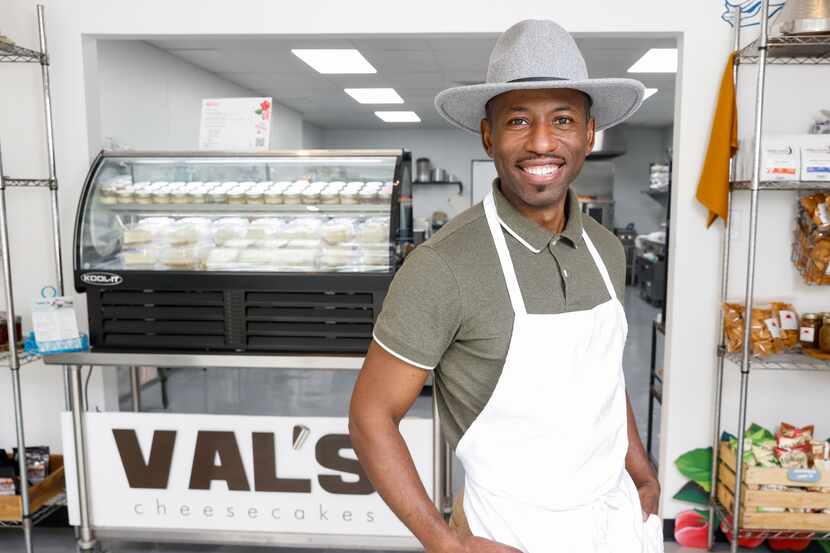 Owner Valéry Jean-Bart stands at the front of the newest Val's Cheesecakes location on South...