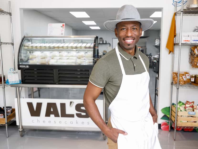 Owner Valery Jean-Bart stands at the front of the newest Val's Cheesecakes location on South...