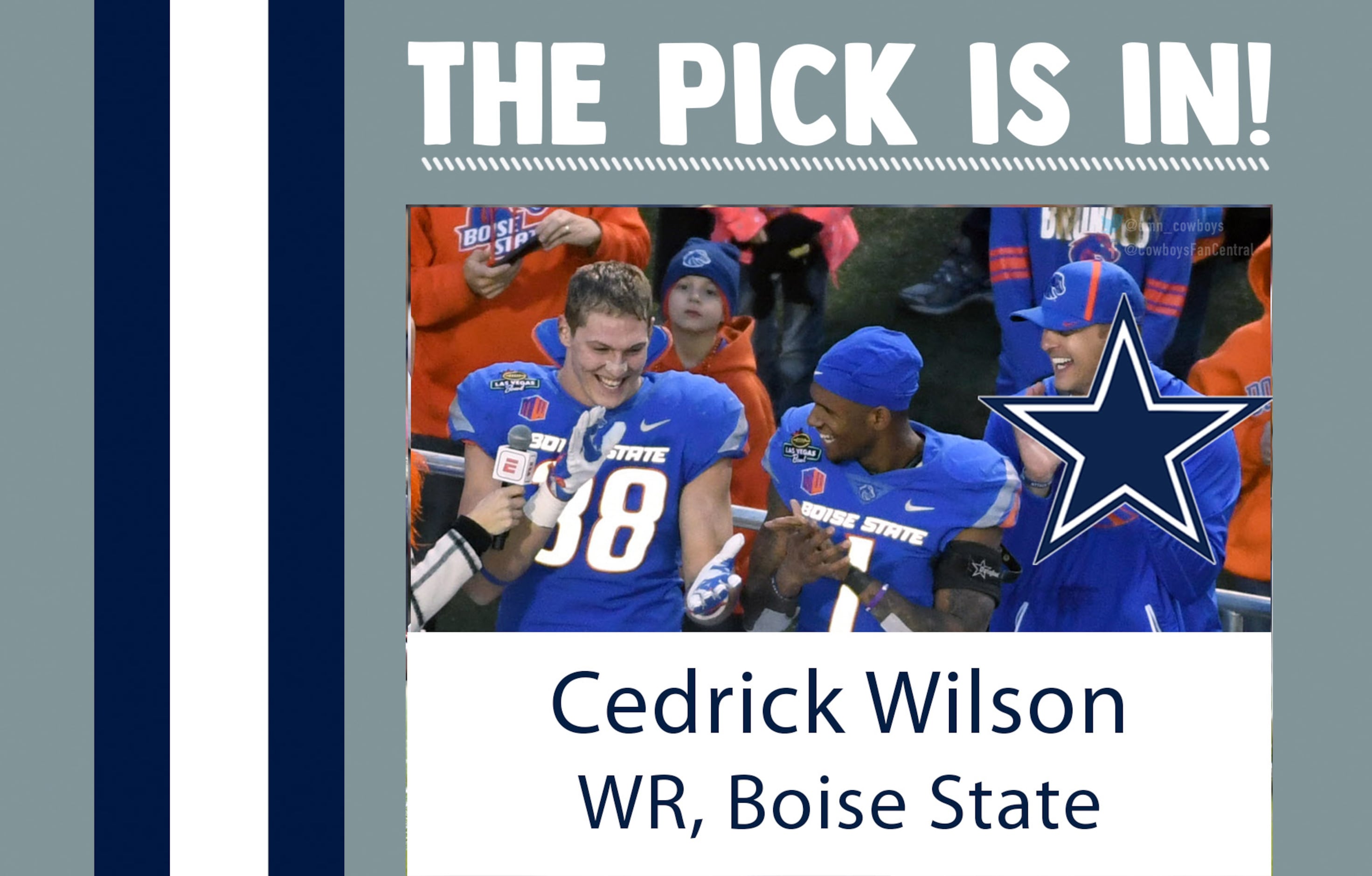 Cowboys select Boise State WR Cedrick Wilson, teammate of