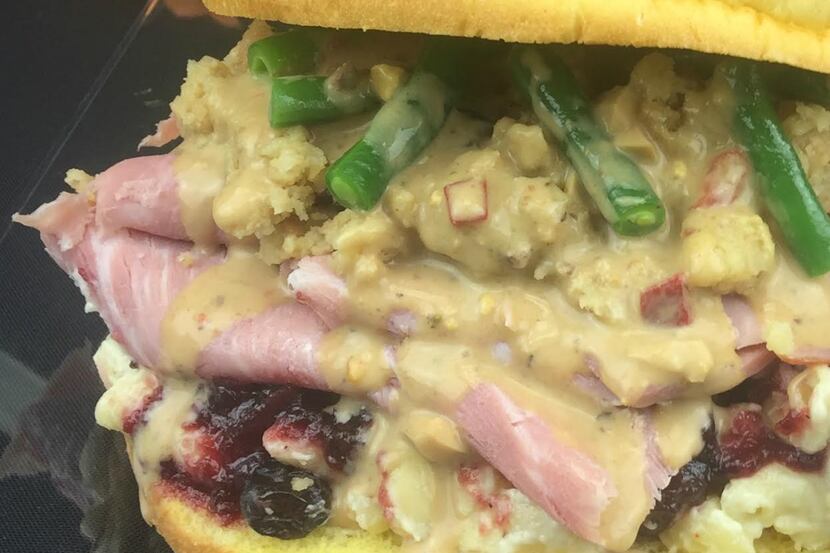 Here's the Petit Jean Ham Brioche Sandwich. It doesn't look so petite to us.