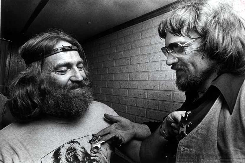Willie Nelson and Waylon Jennings catch up during "48 Hours in Atoka," a Labor Day Weekend...