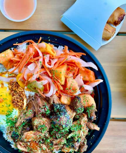 Ober Here is a FIlipino rice bowl restaurant in Fort Worth.