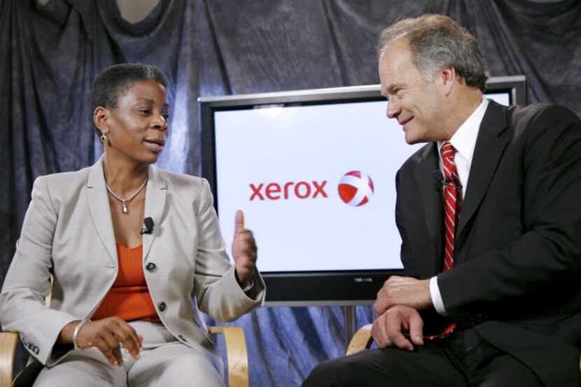 Xerox CEO Ursula Burns joined Lynn Blodgett, CEO of Affiliated Computer Services, when the...