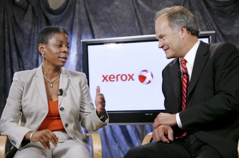 Xerox CEO Ursula Burns joined Lynn Blodgett, CEO of Affiliated Computer Services, when the...