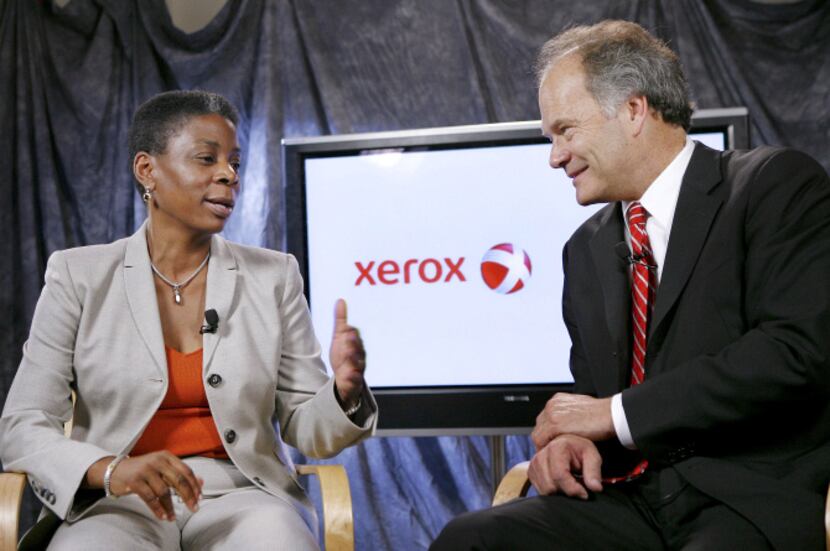 Xerox CEO Ursula Burns joined Lynn Blodgett, CEO of Affiliated Computer Services, when the...