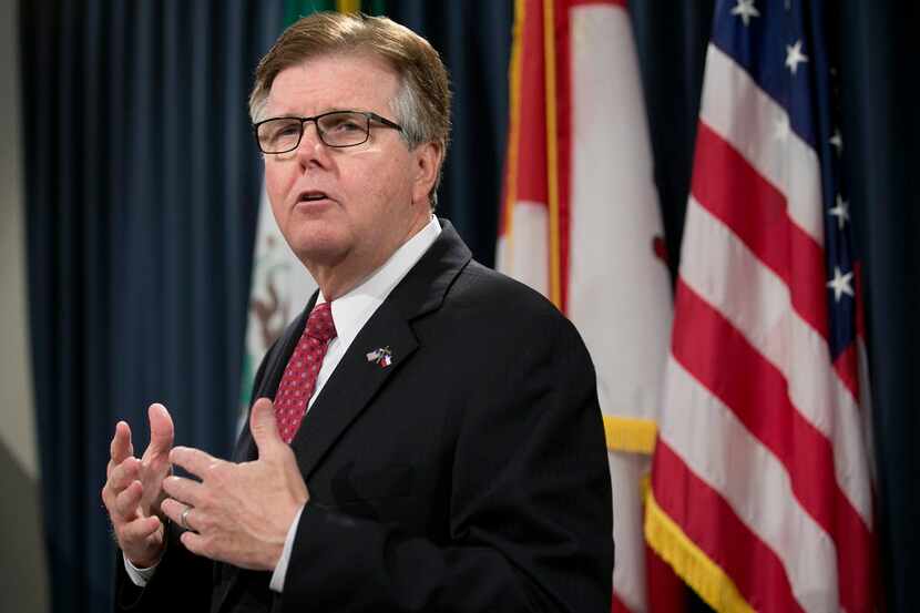 Lt. Gov. Dan Patrick, seen here in May at a Capitol news conference, has launched a...