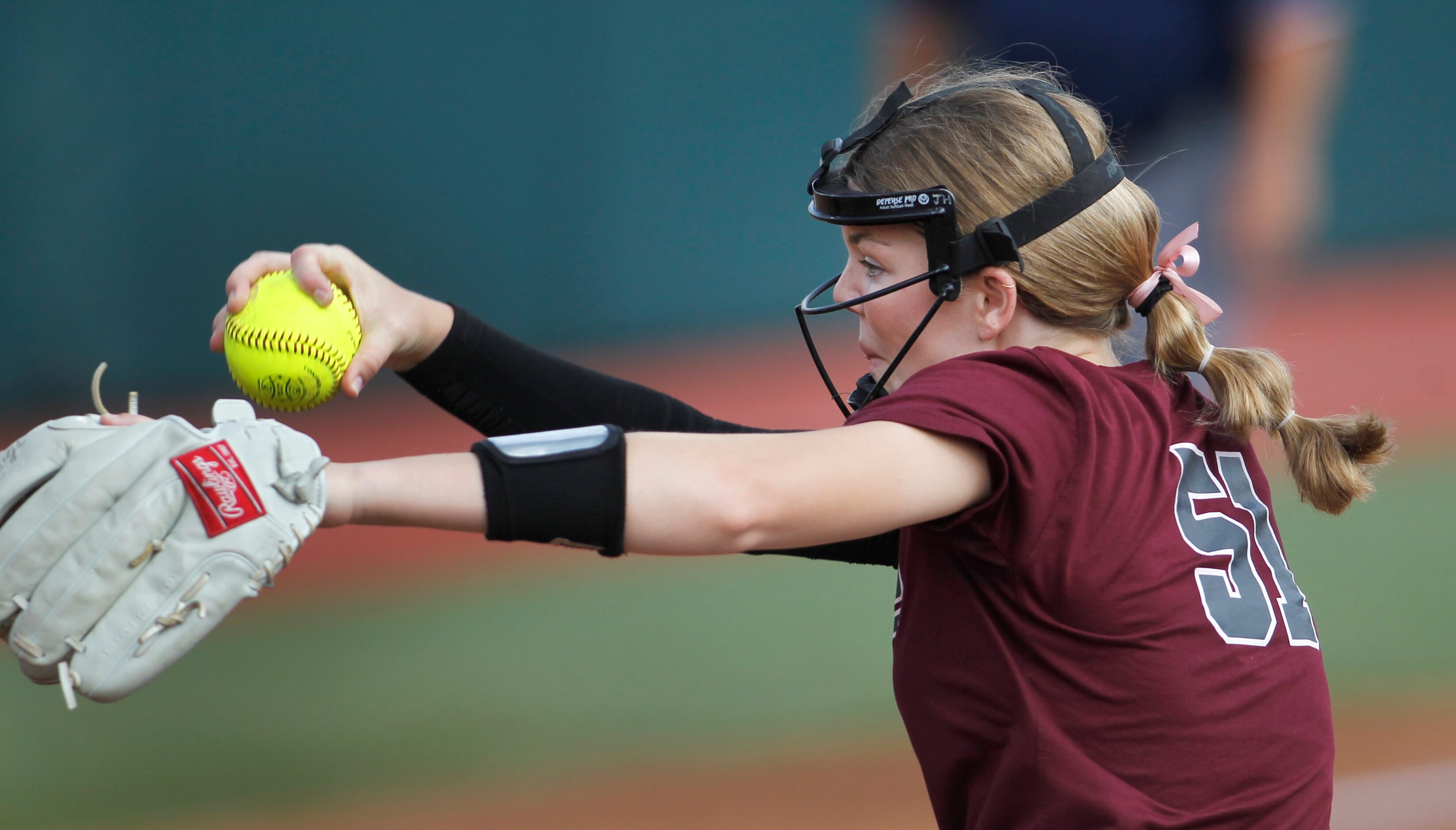 Frisco Heritage pitcher Jensin Hall (51) delivers a pitch during the bottom of the 4th...