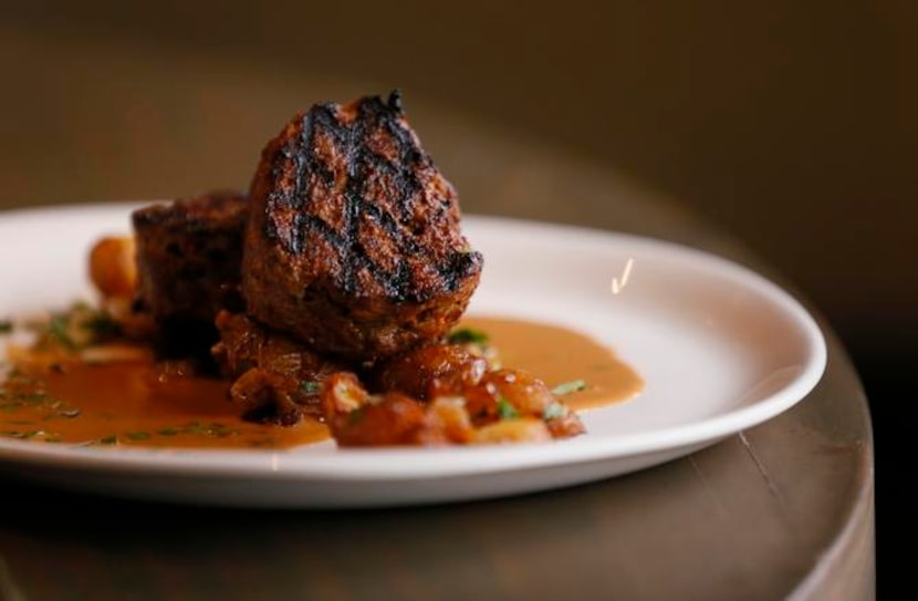 
Wagyu meatloaf with smoked bacon-melted onion hash
