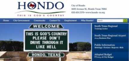  One of the signs is featured on Hondo's official website.