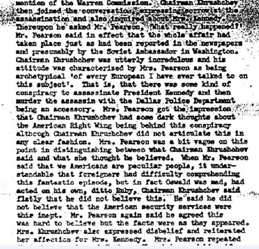 CIA notes on a May 1964 conversation with Soviet leader Nikita Khrushchev. 