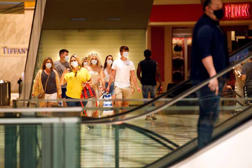 A group of young shoppers from Colorado shopped at the Galleria Dallas on June 5.