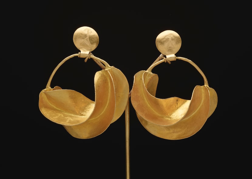 Earrings, Fulani peoples, 2006, gold, Dallas Museum of Art, gift of Deedie Potter Rose,...