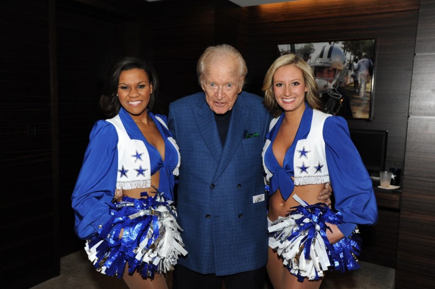 Oilman William P. "Bill" Moss was a big Cowboys fan. Here he posed with Dallas Cowboys...
