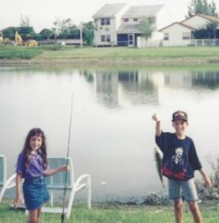 The author and her brother.