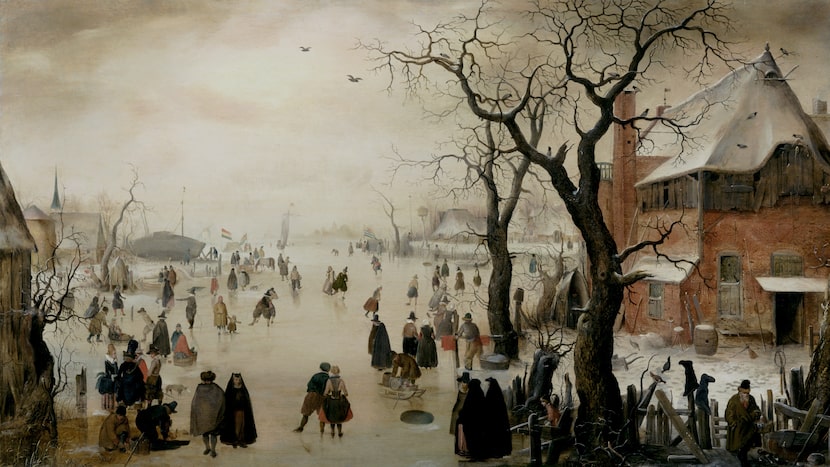 Hendrick Avercamp’s charming "Winter Landscape Near a Village," circa 1610-15, is full of...