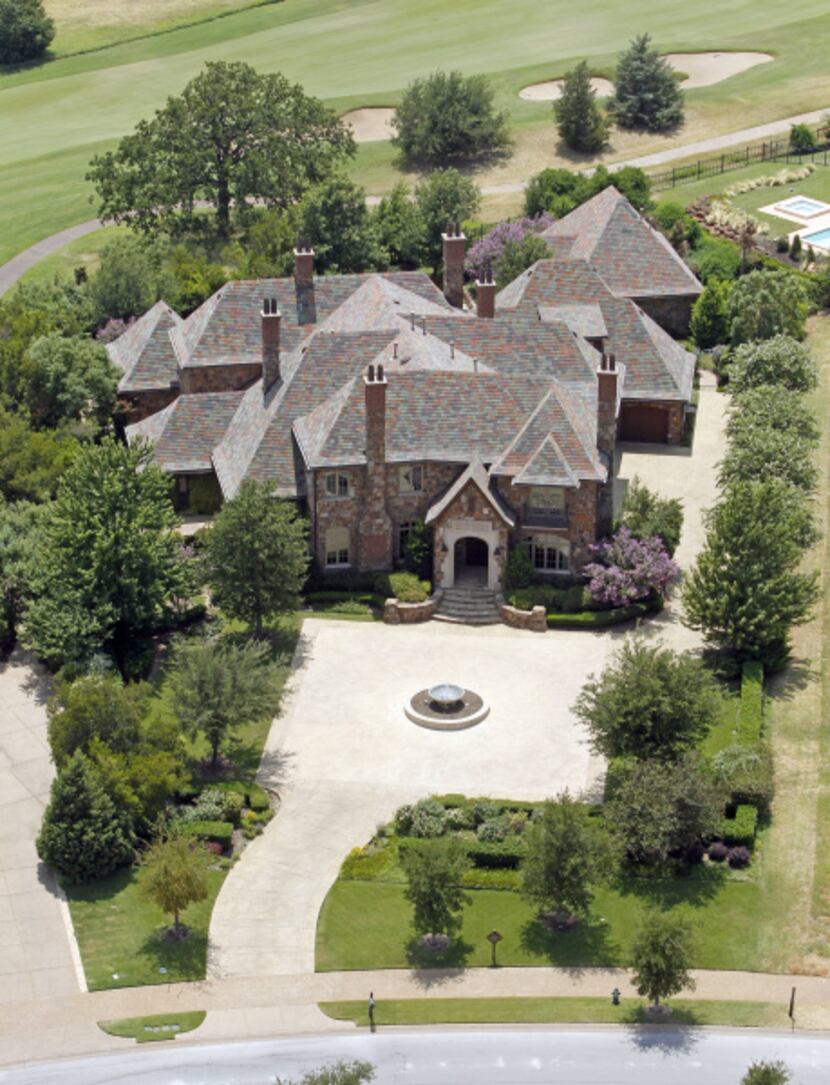 Saturday, July 16, 2011 aerial view of the Westlake, TX home which, according to Tarrant...