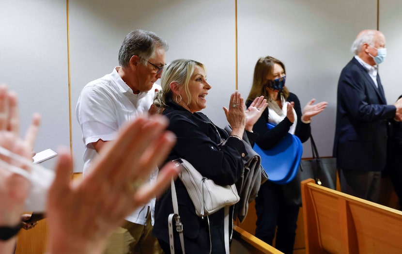 Cheryl Pangburn (center), and her brother Clint Bixler, children of alleged victim Marilyn...