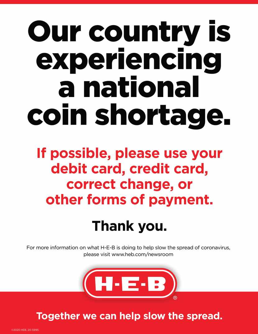 San Antonio-based grocer H-E-B put signs up at its locations to let customers know about the...