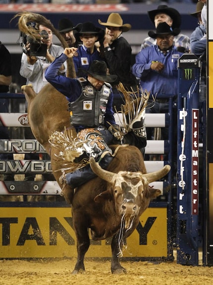 Joao Ricardo Viera rides  Bushwacker for a chance at a $1 million purse during the...