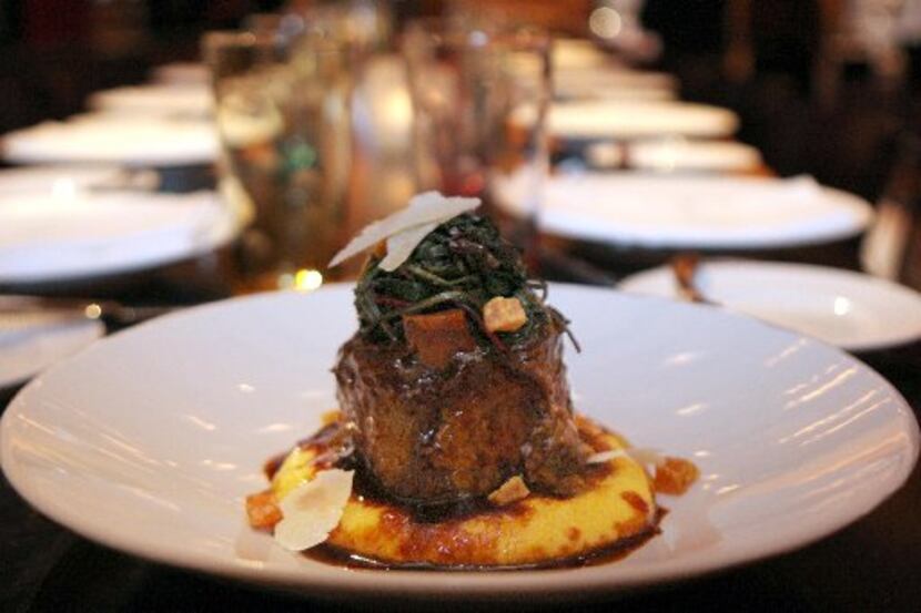 ORG XMIT: *S0415403132* This is a Chile Braised Osso Bucco with Butternut Squash Polenta and...