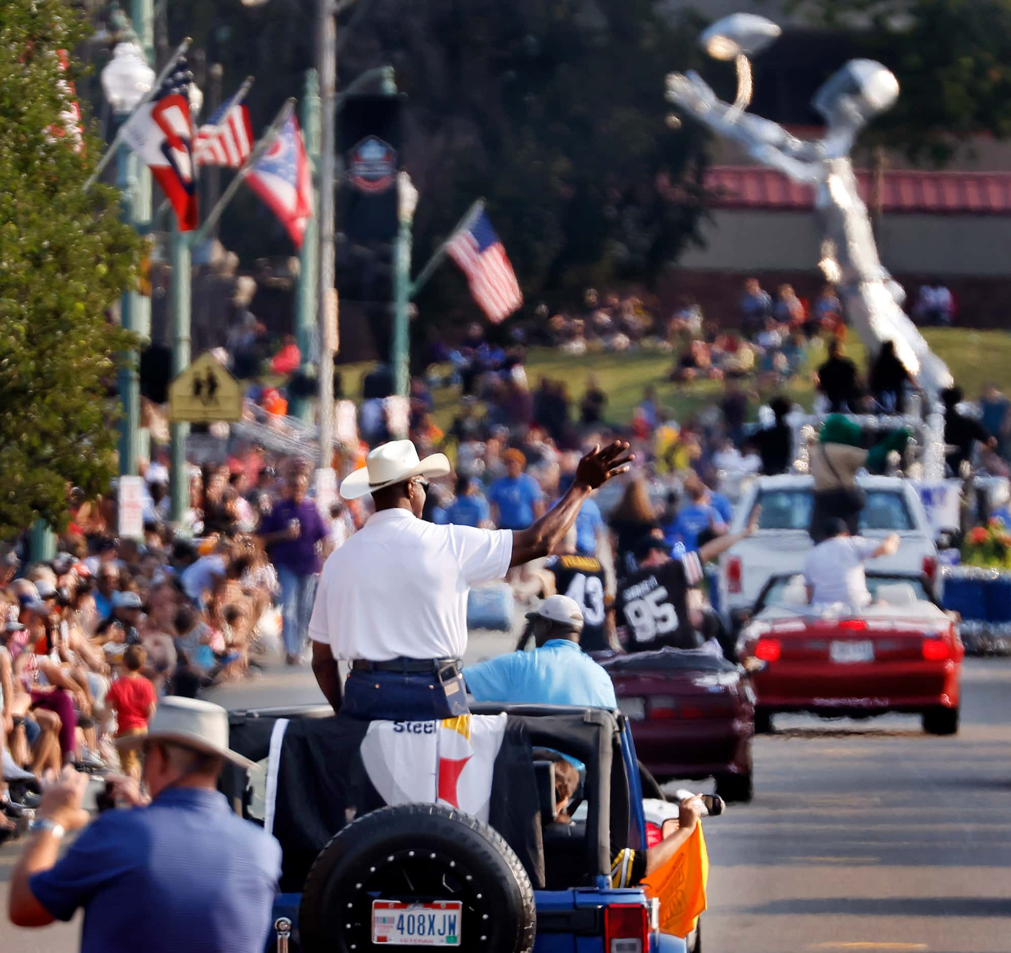 Dallas Cowboys Pro Football Hall of Fame during the Canton Repository Grand Parade in...