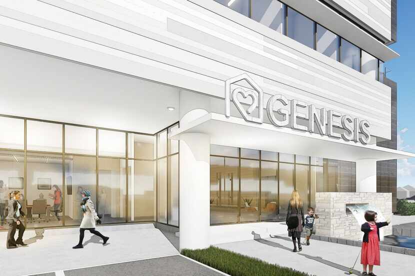 A rendering of the exterior of Genesis Women's Shelter and Support's planned $15 million...