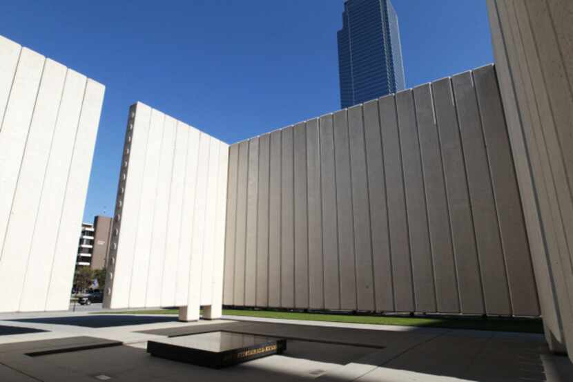The John Fitzgerald Kennedy Memorial in downtown Dallas was erected in 1970 and designed by...