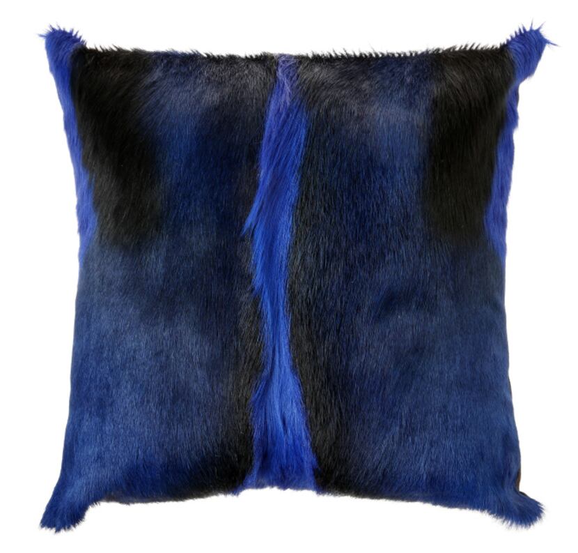 Fashion forward: Made from cobalt-dyed springbok hide, Outpost Original’s glam pillow adds a...