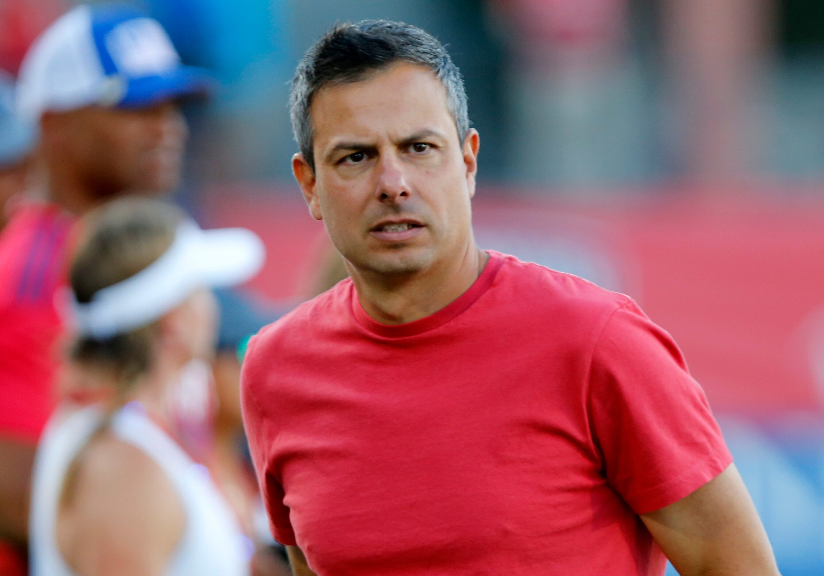 FC Dallas head coach Nico Estevez before the start of the game as FC Dallas hosted Inter...