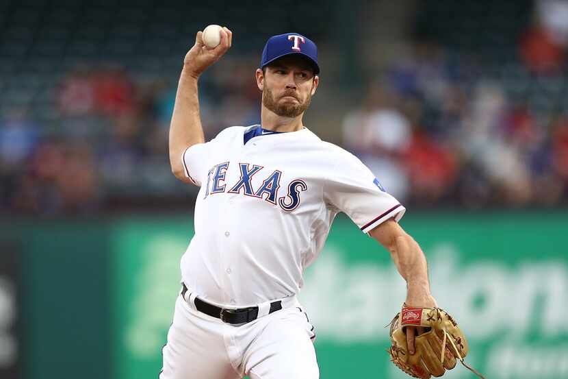 ARLINGTON, TX - APRIL 09:  Doug Fister #38 of the Texas Rangers throws against the Los...