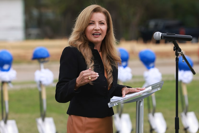 Commissioner Dr. Elba Garcia speaks during the groundbreaking ceremony Thursday, Nov. 10,...