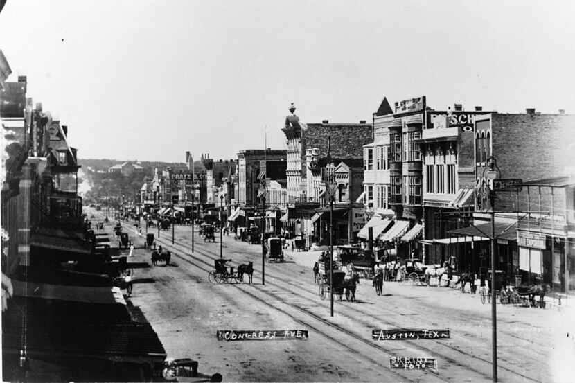 From "The Midnight Assassin," by Skip Hollandsworth: Austin's Congress Avenue in the 1880s.