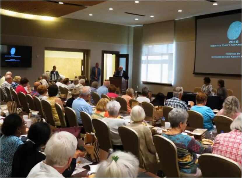 U.S. Rep. Kenny Marchant talks to Southlake seniors about identity theft at a forum he...