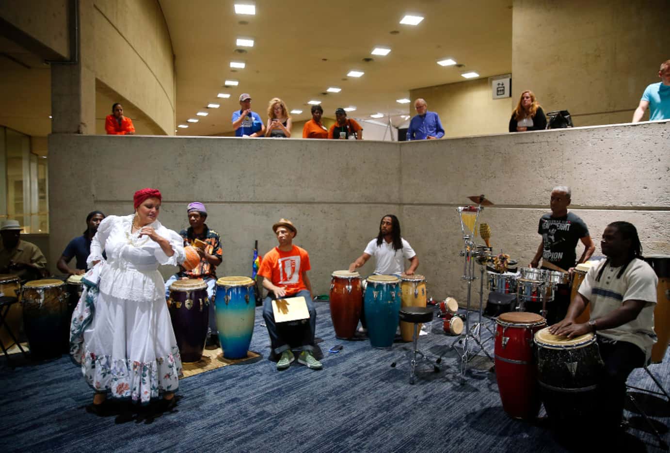 Rumba players perform Saturday during the Dallas Festival of Ideas held in the Kay Bailey...