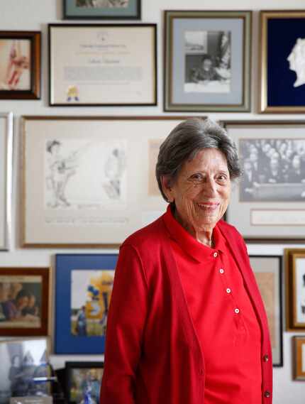 Adlene Harrison, Dallas's first female mayor, poses for a photograph at her home in Dallas...