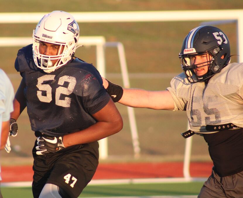 Wylie East senior Anthony James, left, is a four-star defensive line recruit committed to...