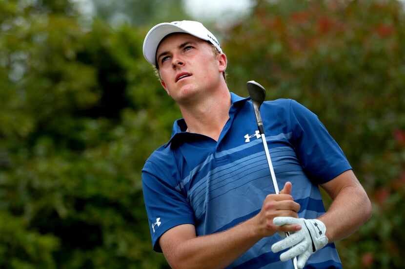 IRVING, TX - MAY 22:  Jordan Spieth follows his shot from the fifth tee box during the Final...