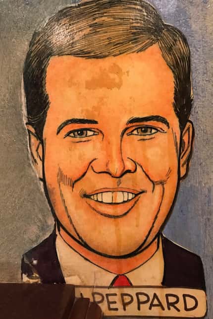 Dallas Morning News staff writer Alan Peppard's caricature on the wall of the Palm in...