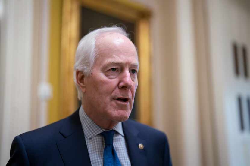 Sen. John Cornyn, R-Texas, answers questions from reporters on the debt ceiling negotiations...