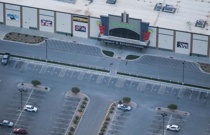 A Cinergy movie theatre where police took down a gunman on Saturday is seen Sunday Sept. 1,...